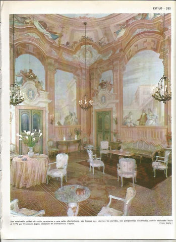 LAMINA MONITOR 0987: Salon decorado por Francisco Zugno en 1770