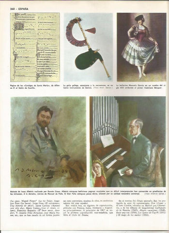 LAMINA MONITOR 0981: Retrato de Isaac Albeniz, por Ramon Casas