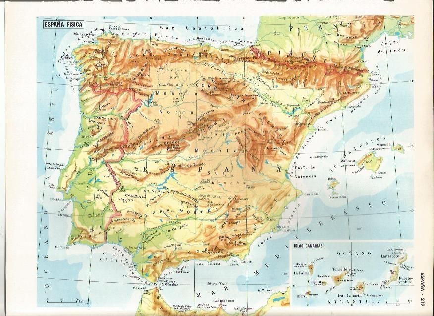 LAMINA MONITOR 0975: Mapa fisico de España