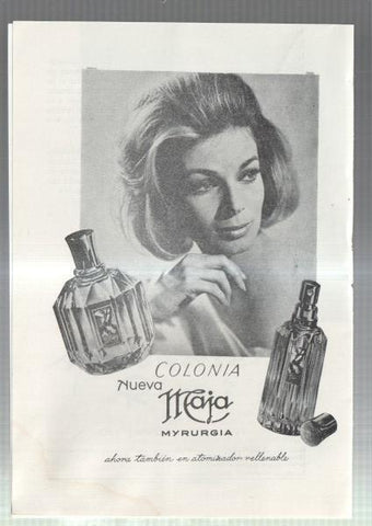 El Liceo: Lamina/pagina numerada 10: propaganda firma comercial COLONIA MYRURGIA NUEVA MAJA