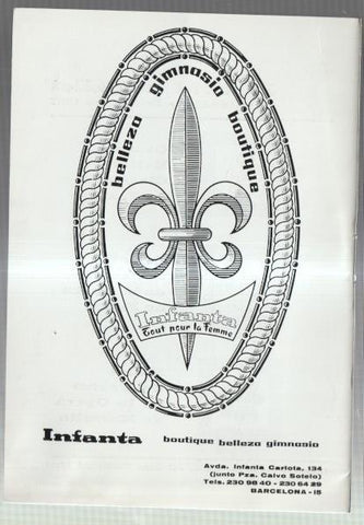 El Liceo: Lamina/pagina numerada 04: propaganda firma comercial INFANTA. boutique, belleza, gimnasia