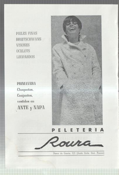 El Liceo: Lamina/pagina numerada 02: propaganda firma comercial Peleteria ROURA