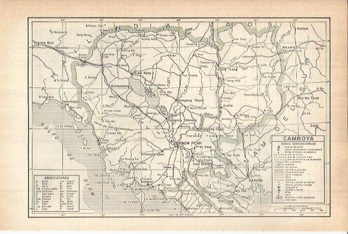 LAMINA ESPASA 38036: Mapa de Camboya