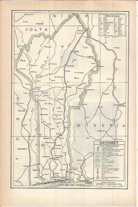 LAMINA ESPASA 38084: Mapa de Dahomey