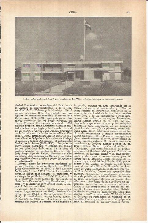 LAMINA ESPASA 38075: Centro escolar Las Cruces en Las Villas, Cuba