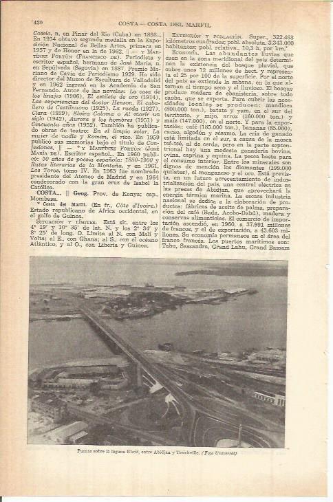 LAMINA ESPASA 38069: Puente sobre la laguna Ebrie 