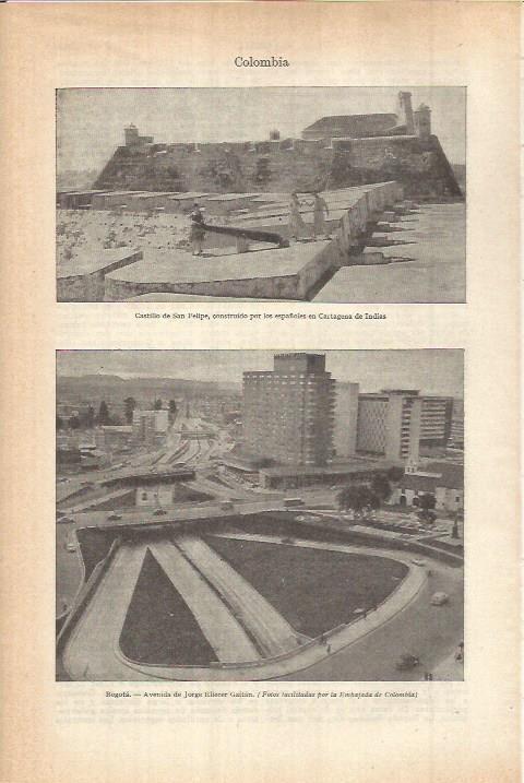 LAMINA ESPASA 38056: Castillo de San Felipe y Avenida de Jorge Eliecer en Bogota, Colombia