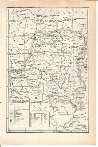 LAMINA ESPASA 38060: Mapa del Congo ex belga