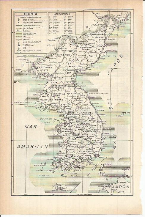 LAMINA ESPASA 38066: Mapa de Corea