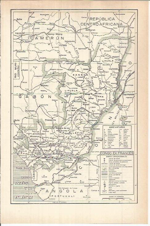 LAMINA ESPASA 38062: Mapa del Congo ex frances