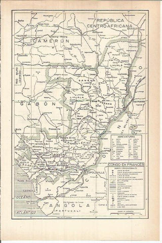 LAMINA ESPASA 38062: Mapa del Congo ex frances