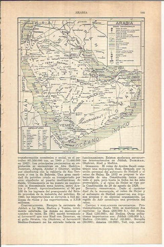 LAMINA ESPASA 37975: Mapa de Arabia