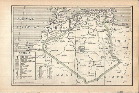 LAMINA ESPASA 37973: Mapa de Argelia