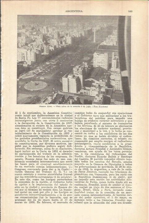 LAMINA ESPASA 37971: Vista aerea de la Avenida 9 de julio de Buenos Aires