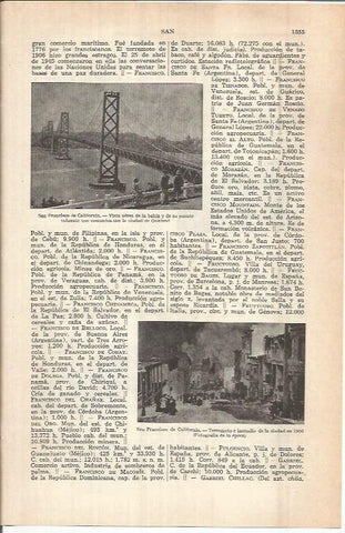 LAMINA ESPASA 37955: Bahia y puente de San Francisco, Estados Unidos
