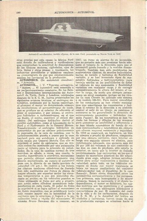 LAMINA ESPASA 37963: Automovil Gyron de la casa Ford