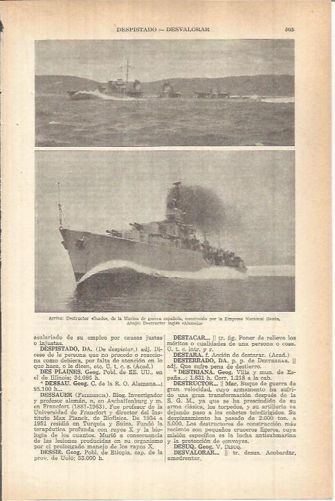 LAMINA ESPASA 38086: Los destructores Osado y Alamein