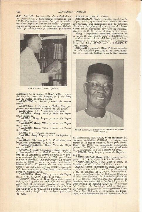 LAMINA ESPASA 37997: Vital Aza Diaz y Nnandi Azikiwe