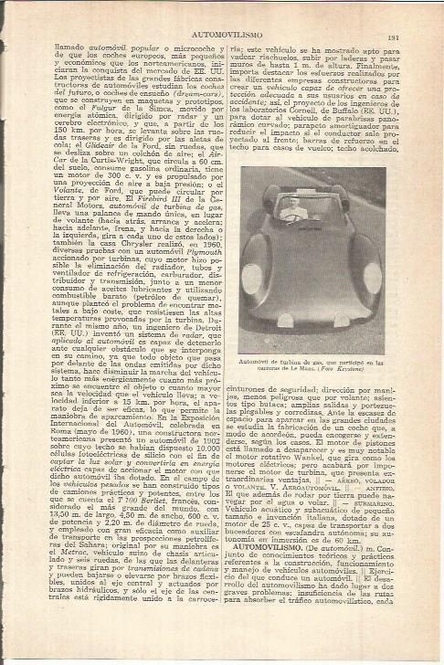 LAMINA ESPASA 37993: Automovil de turbina de gas