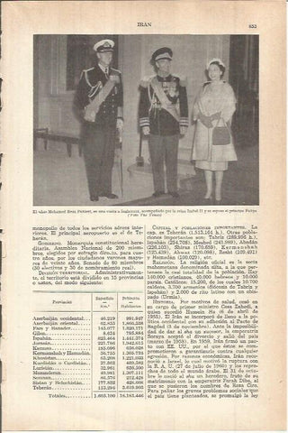 LAMINA ESPASA 38185: El sha de Persia con Isabel II