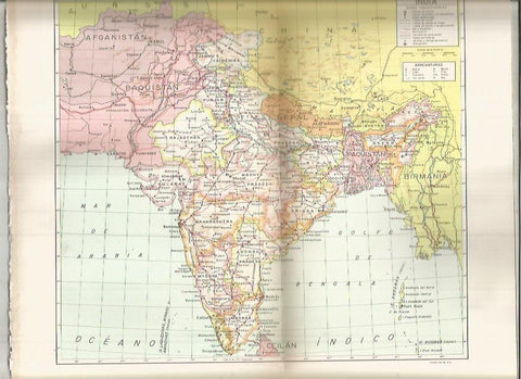 LAMINA ESPASA 38177: Mapa de India