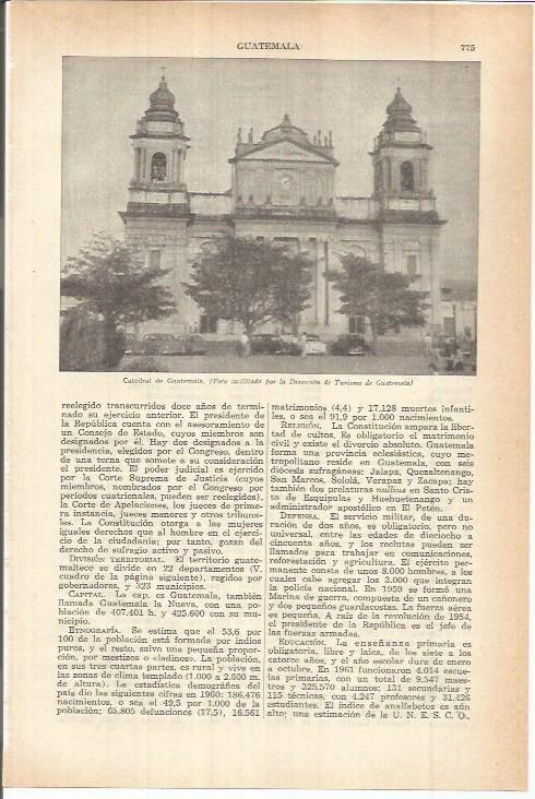 LAMINA ESPASA 38165: Catedral de Guatemala