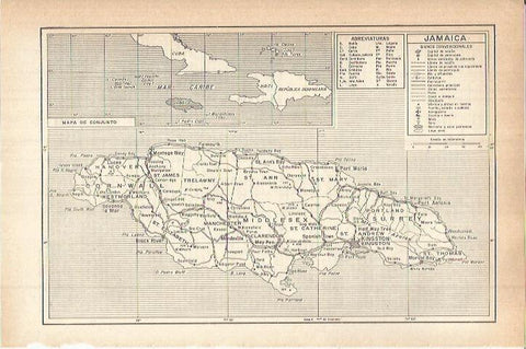 LAMINA ESPASA 38191: Mapa de Jamaica