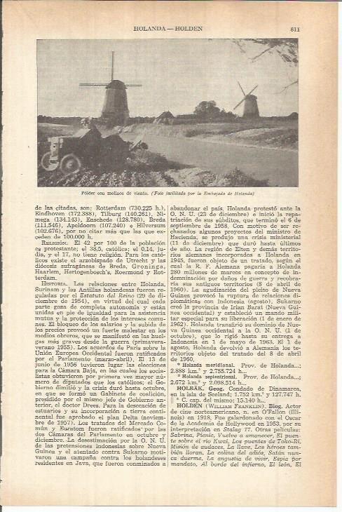 LAMINA ESPASA 38173: Molinos en Holanda