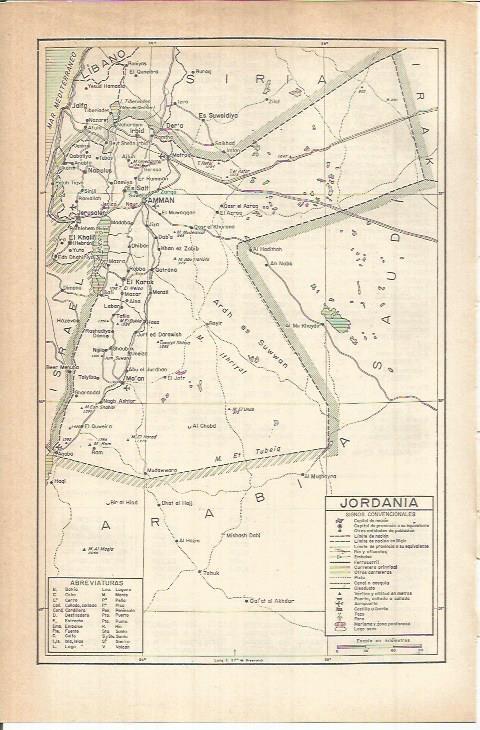 LAMINA ESPASA 38194: Mapa de Jordania