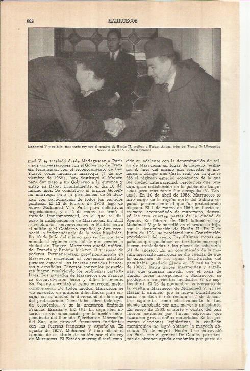 LAMINA ESPASA 38225: Mohamed V de Marruecos y su hijo Hassan II