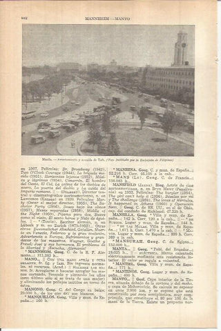 LAMINA ESPASA 38221: Ayuntamiento de Manila, Filipinas