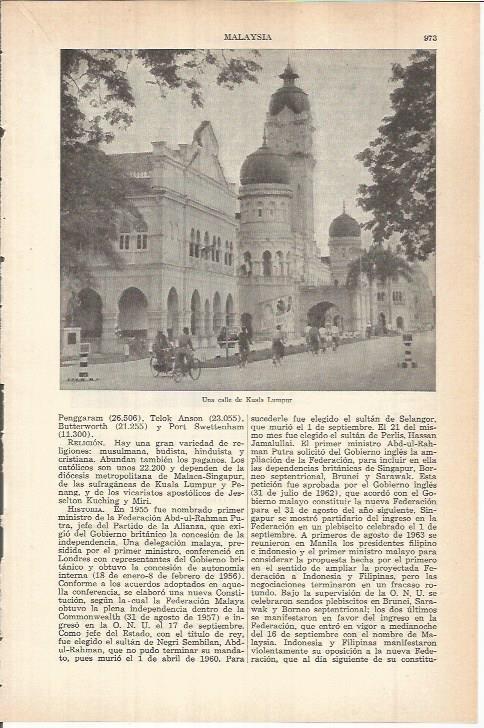 LAMINA ESPASA 38218: Calle de Kuala Lumpur