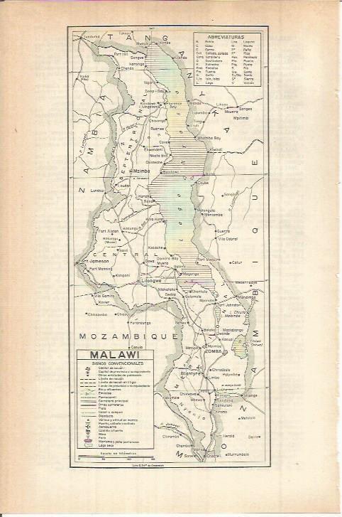 LAMINA ESPASA 38216: Mapa de Malawi