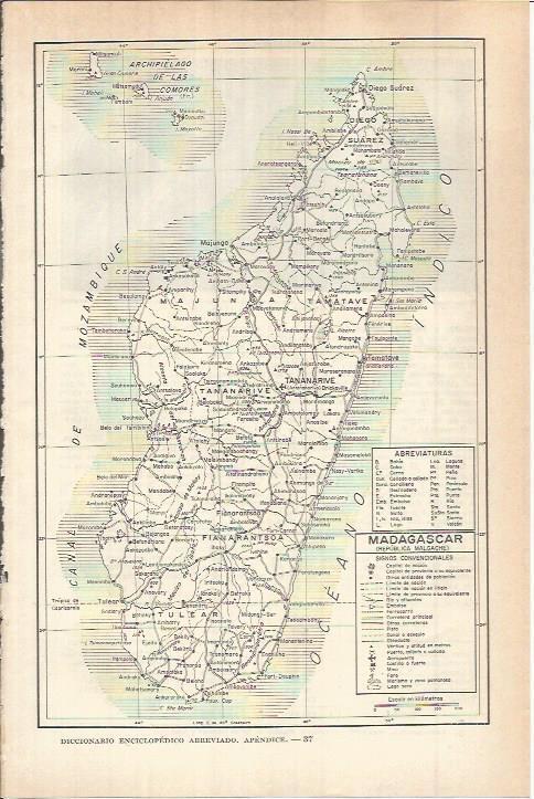 LAMINA ESPASA 38212: Mapa de Madagascar