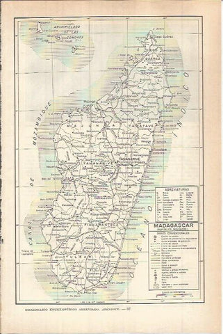 LAMINA ESPASA 38212: Mapa de Madagascar