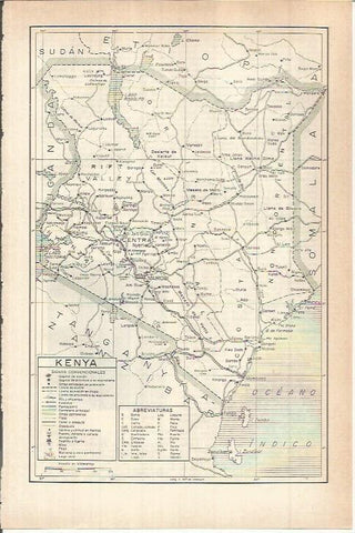 LAMINA ESPASA 38198: Mapa de Kenia