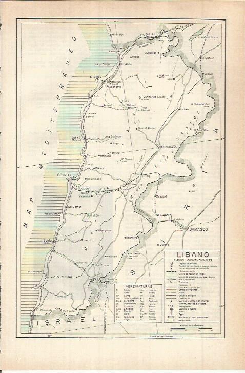 LAMINA ESPASA 38204: Mapa de Libano