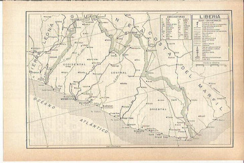 LAMINA ESPASA 38205: Mapa de Liberia