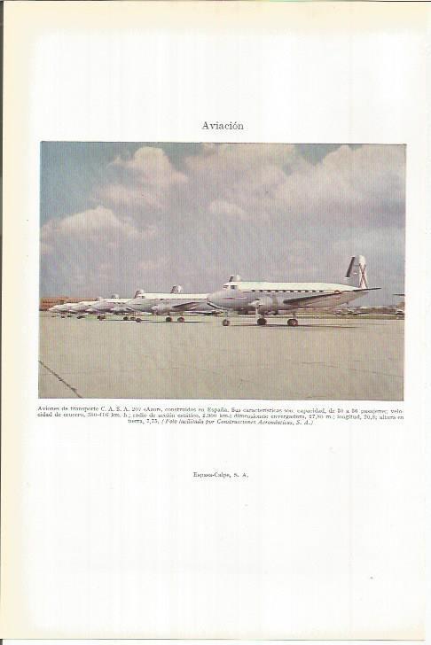 LAMINA ESPASA 38119: Aviones de transporte CASA 207 Azor