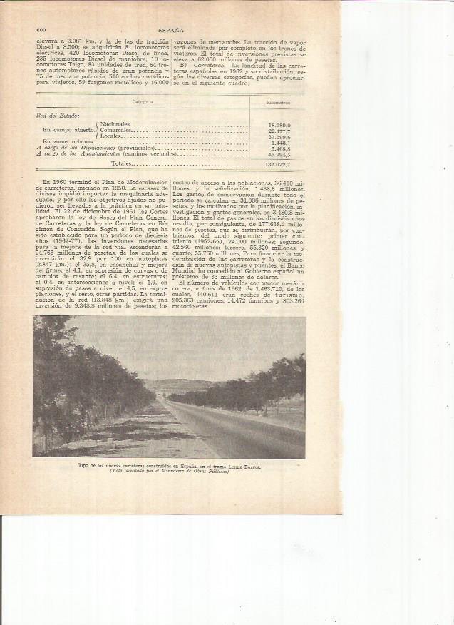 LAMINA ESPASA 38115: Carretera Lerma - Burgos