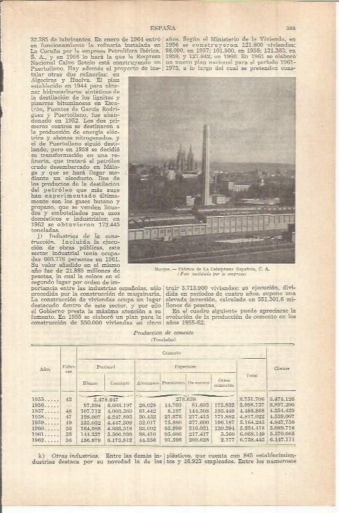 LAMINA ESPASA 38114: Fabrica de Le Cellophane Española CA en Burgos
