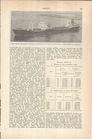 LAMINA ESPASA 38110: Buque Campogules de la Union Naval de Levante