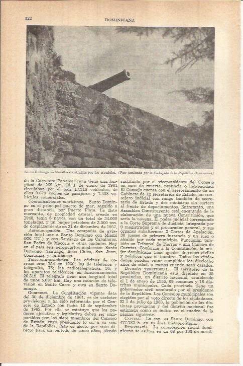 LAMINA ESPASA 38091: Murallas en Santo Domingo, Republica Dominicana
