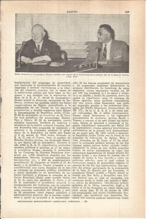 LAMINA ESPASA 38095: Nikita Kruschev y el presidente Nasser