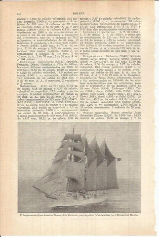 LAMINA ESPASA 38122: El Juan Sebastian Elcano de la Marina de España