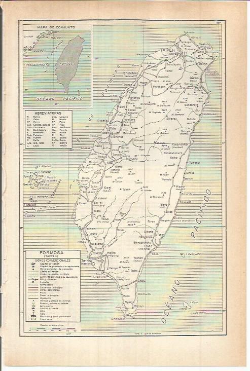LAMINA ESPASA 38150: Mapa de Formosa (Taiwan)