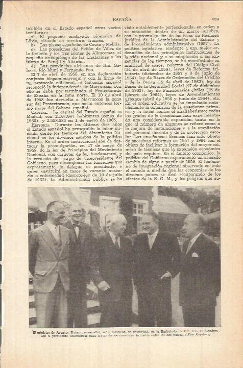 LAMINA ESPASA 38126: El ministro Castiella con el presidente Eisenhower