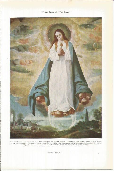 LAMINA ESPASA 38128: Inmaculada, por Francisco de Zurbaran