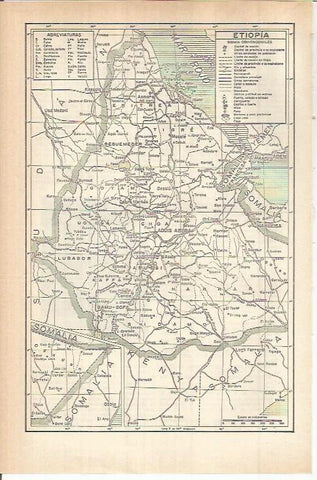 LAMINA ESPASA 38136: Mapa de Etiopia
