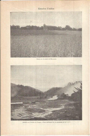 LAMINA ESPASA 38132: Granja en Minnesota y serreria en Oregon, Estados Unidos